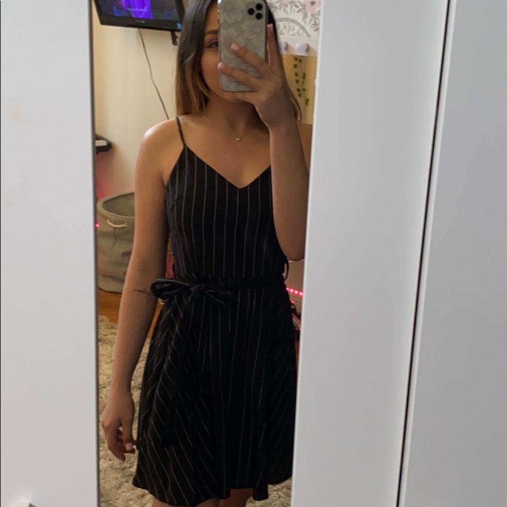 black striped dress